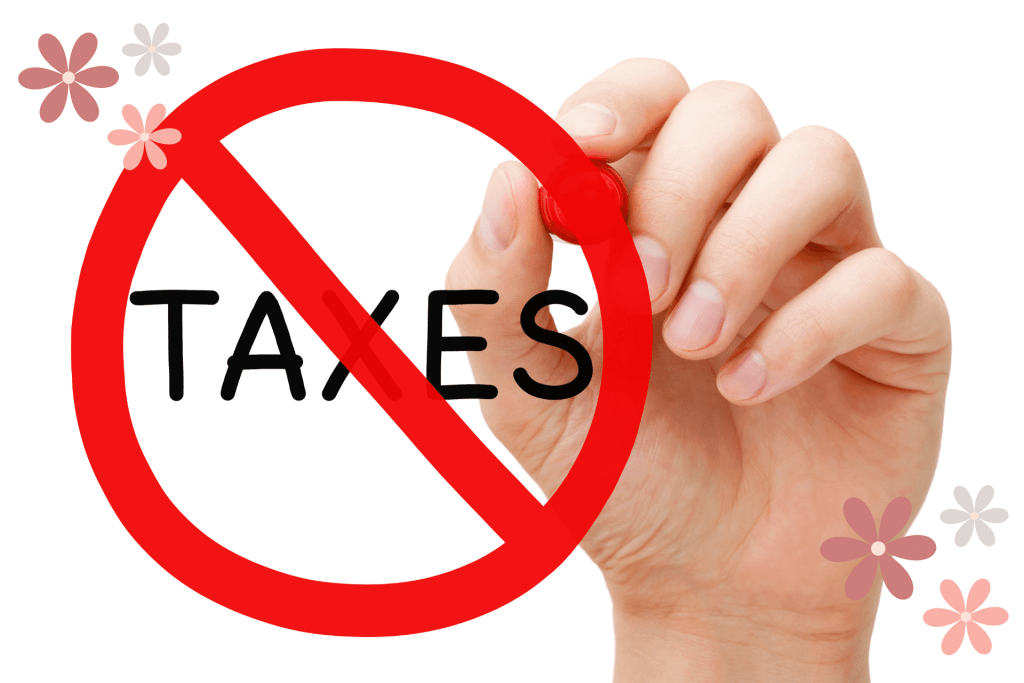 The word taxes with an X through it