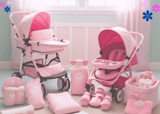 Pink baby gear