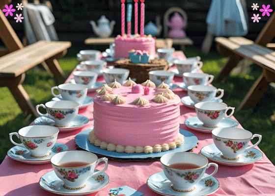 summer birthday party tea picnic